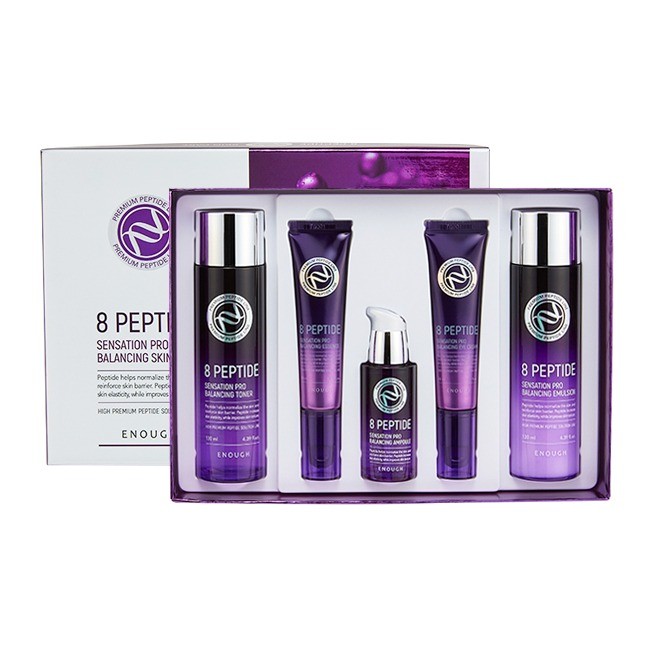 Enough Набор антивозрастных средств с пептидами Premium 8 Peptide Sensation Pro Balancing Skin Care