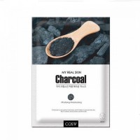 Cos W  Маска-салфетка с древесным углем My Real Skin Charcoal Facial Mask