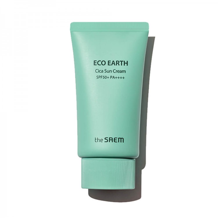 The Saem Солнцезащитный крем для чувствительной кожи Eco Earth Cica Sun Cream SPF 50+ PA+++