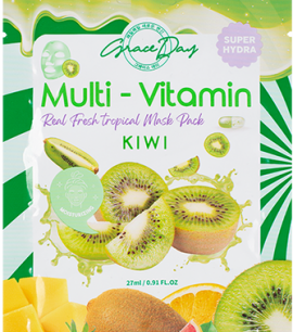 Grace Day Маска-салфетка с киви Multi-Vitamin Real Fresh Tropical Mask Pack Kiwi