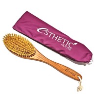 Esthetic House Дренажная щетка для сухого массажа из дерева с натуральной щетиной Dry Massage Brush