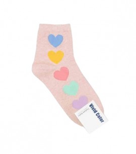 Носочки женские Сердечки Rainbow Heart Socks Pink