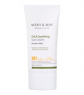 Mary&May Успокаивающий солнцезащитный крем с центеллой CICA Soothing Sun Cream SPF 50+ PA++++