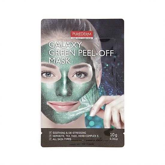 Purederm Зеленая успокаивающая маска-пилинг Galaxy Green Peel-off Mask